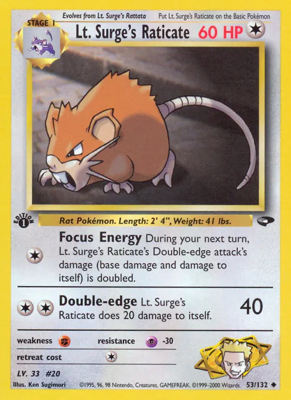 Lt. Surge's Raticate - 53