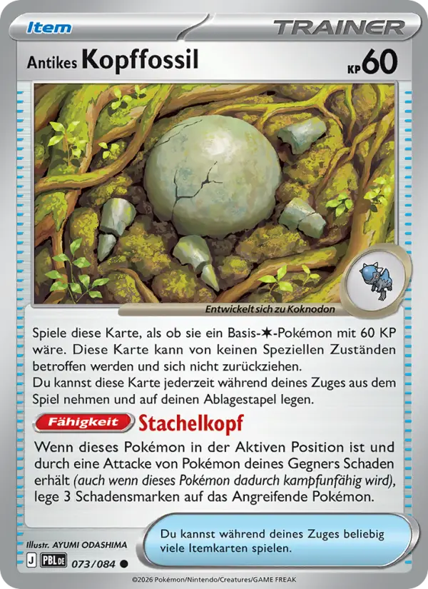 Antikes Kopffossil - 073