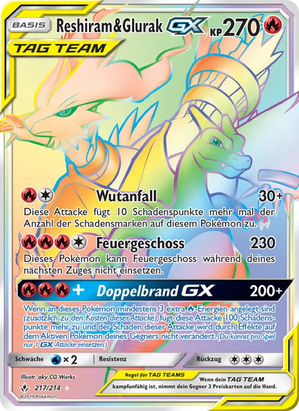 Reshiram & Glurak GX - 217
