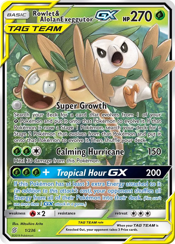 Rowlet & Alolan Exeggutor GX - 1
