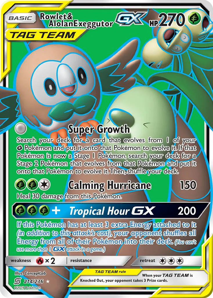 Rowlet & Alolan Exeggutor GX - 214