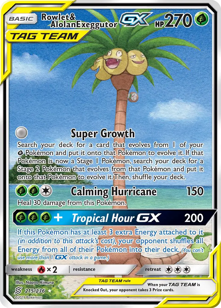 Rowlet & Alolan Exeggutor GX - 215