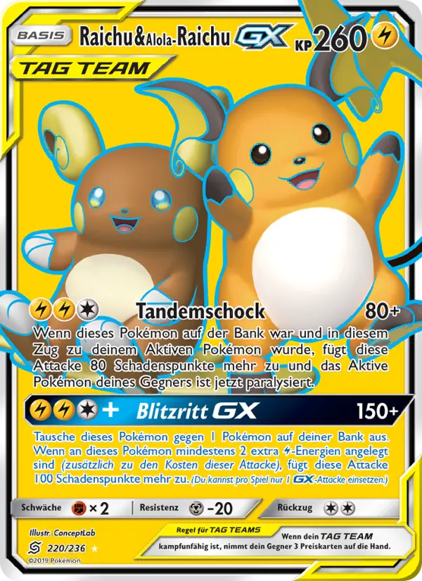 Raichu & Alola-Raichu GX - 220