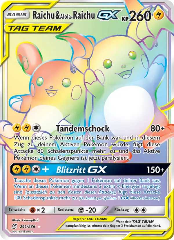 Raichu & Alola-Raichu GX - 241