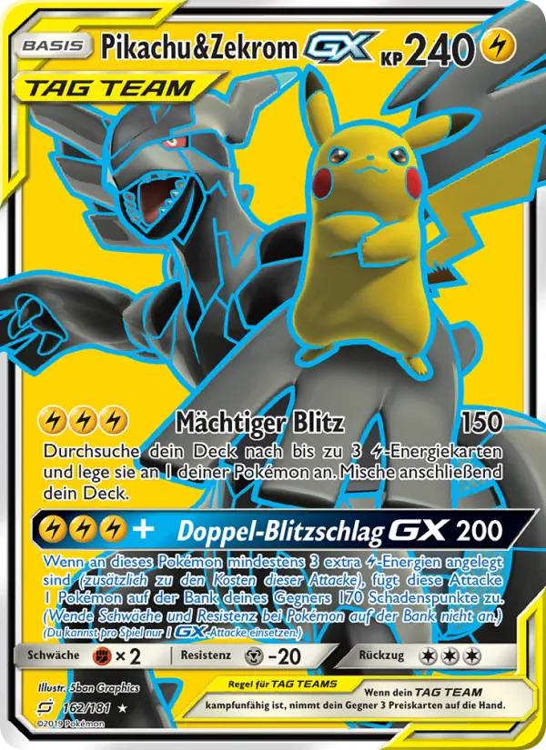 Pikachu & Zekrom GX - 162
