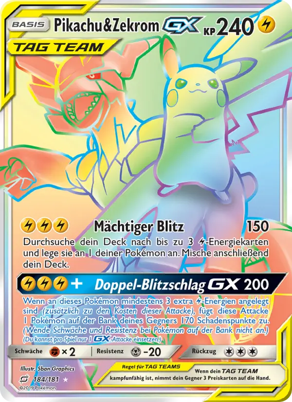 Pikachu & Zekrom GX - 184