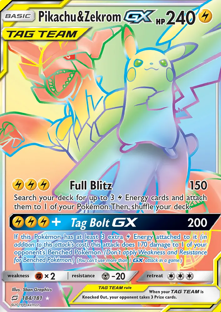 Pikachu & Zekrom GX - 184