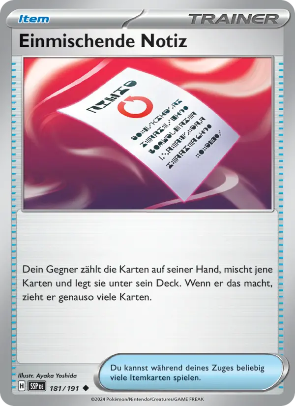 Einmischende Notiz - 181