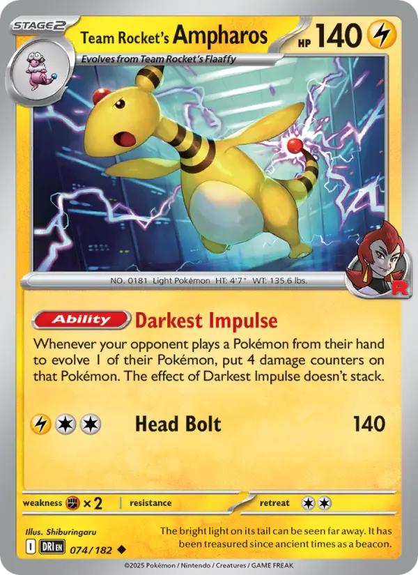 Team Rocket's Ampharos - 074