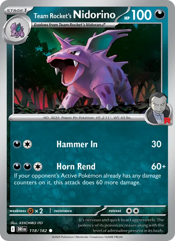 Team Rocket's Nidorino - 118